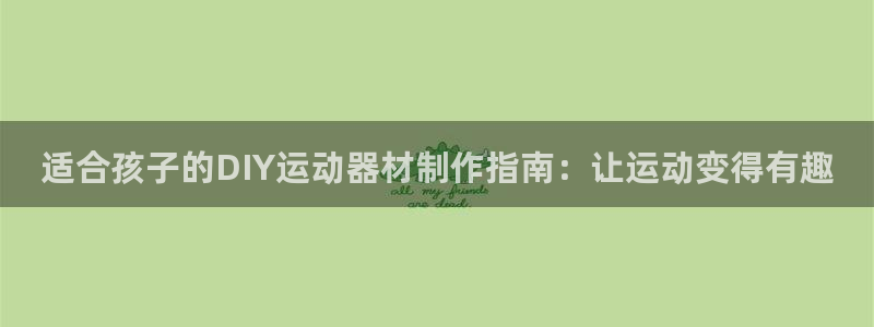 意昂体育3平台注册流程图：适合孩子的DIY运动器材制